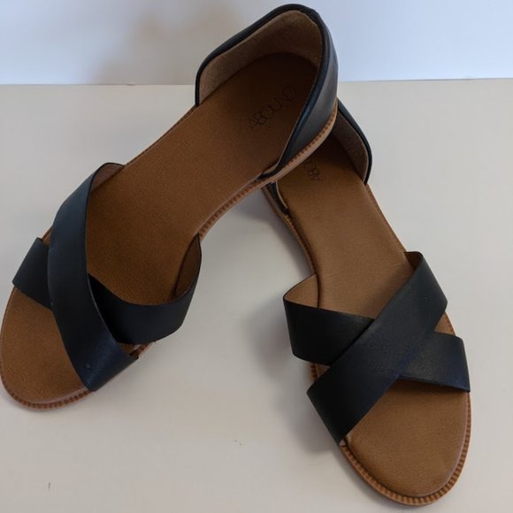 Abound Shoes Abound Black Flat Sandals Size 95 Us Poshmark